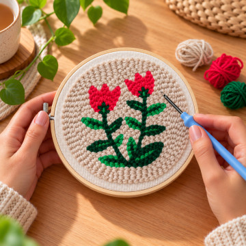 Kit Punch Needle Tulipes Kit Punch Needle Tulipes