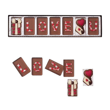 Message I Love U en Chocolat au Lait