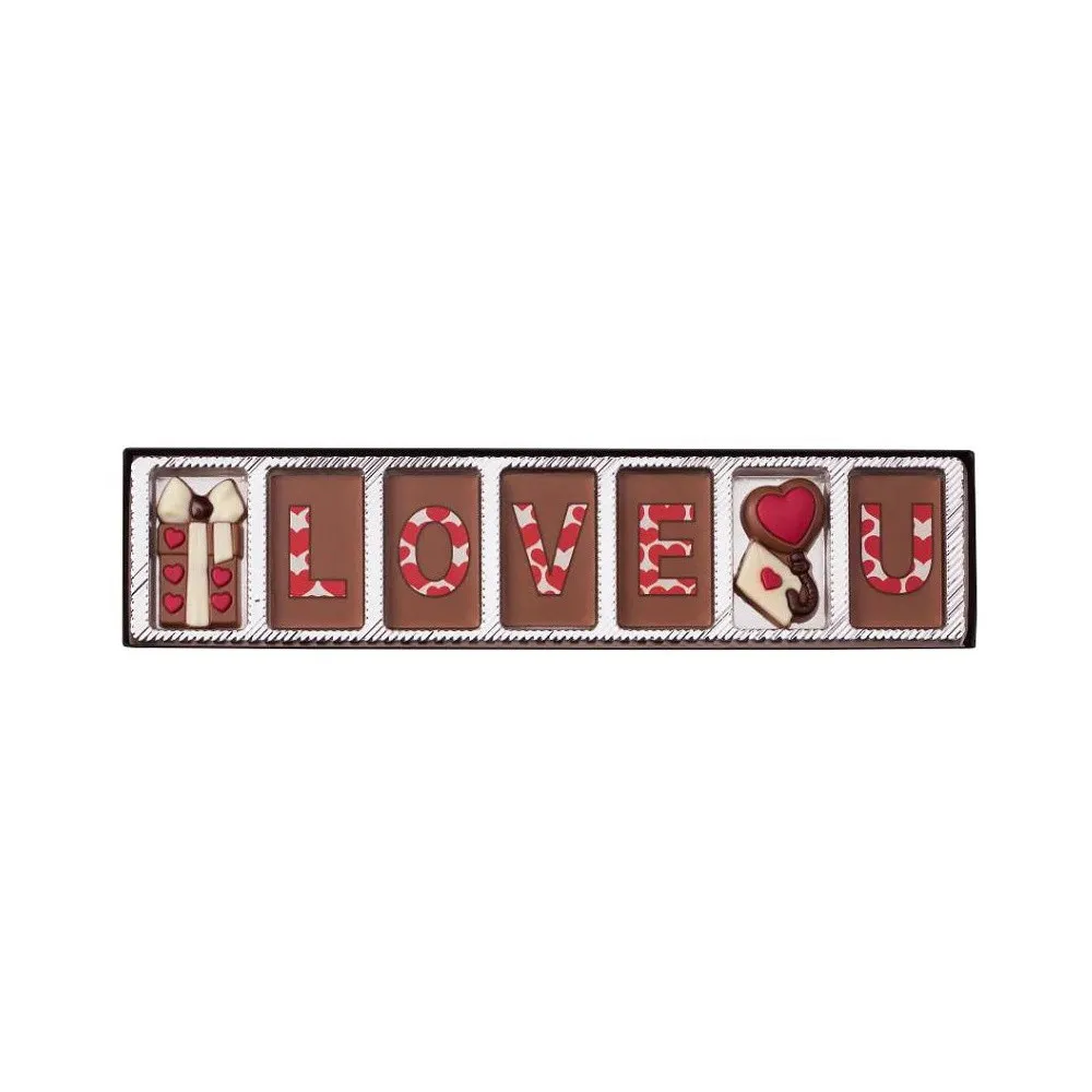 Message I Love U en Chocolat au Lait