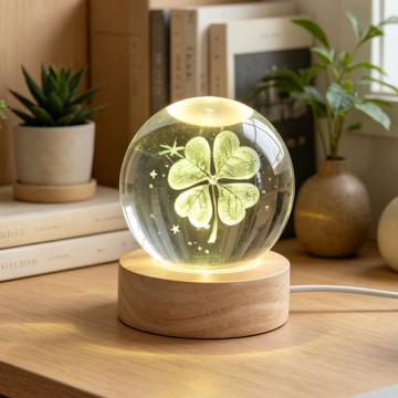 Boule Lumineuse Trèfle à 4 Feuilles Porte-Bonheur
