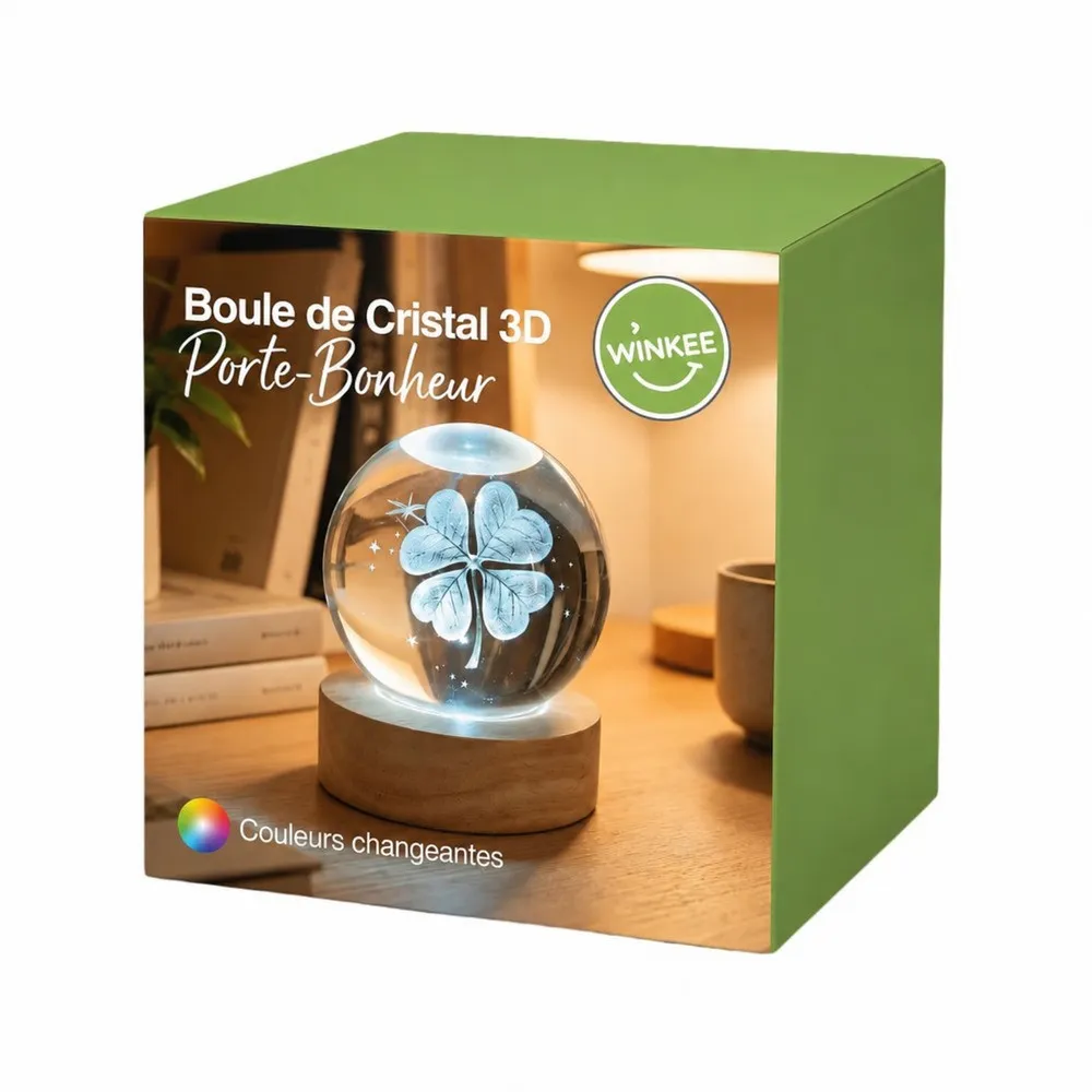 Boule Lumineuse Trèfle à 4 Feuilles Porte-Bonheur