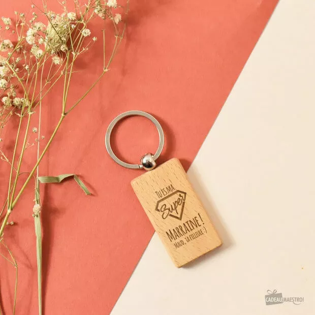 Porte-Clés Super Marraine à Personnaliser