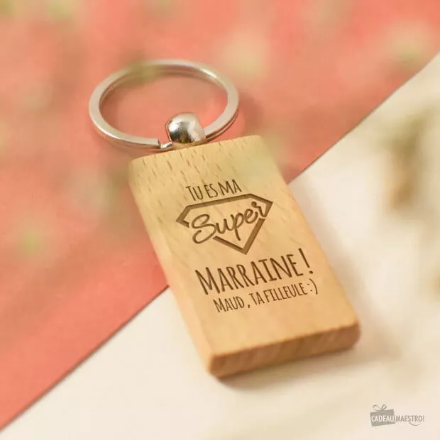 Porte-Clés Super Marraine à Personnaliser