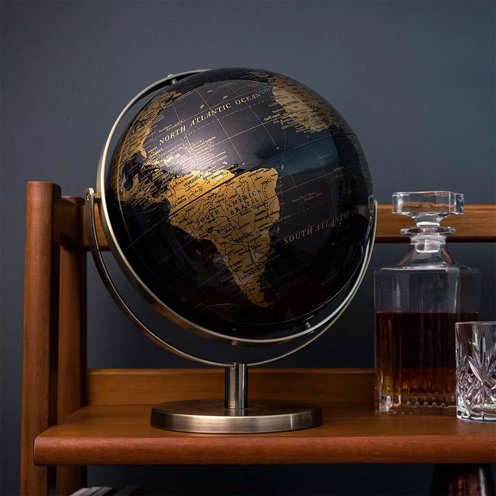 Globe Terrestre Noir et Doré idéal pour votre bureau ou salon