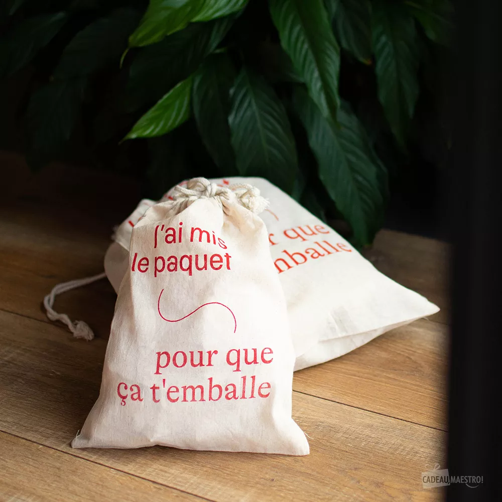 Pochette Cadeau Réutilisable 100% Coton 30x45 100% coton