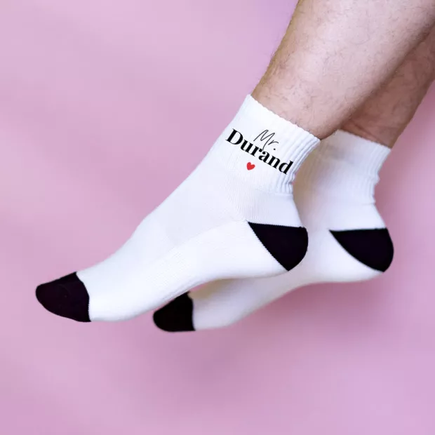 Chaussettes Couple à Personnaliser chaussettes de sport personnalisables